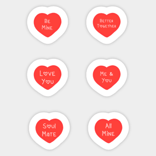 Aesthetic Cute Valentines Heart Day Love Quotes Pack Pattern Sticker